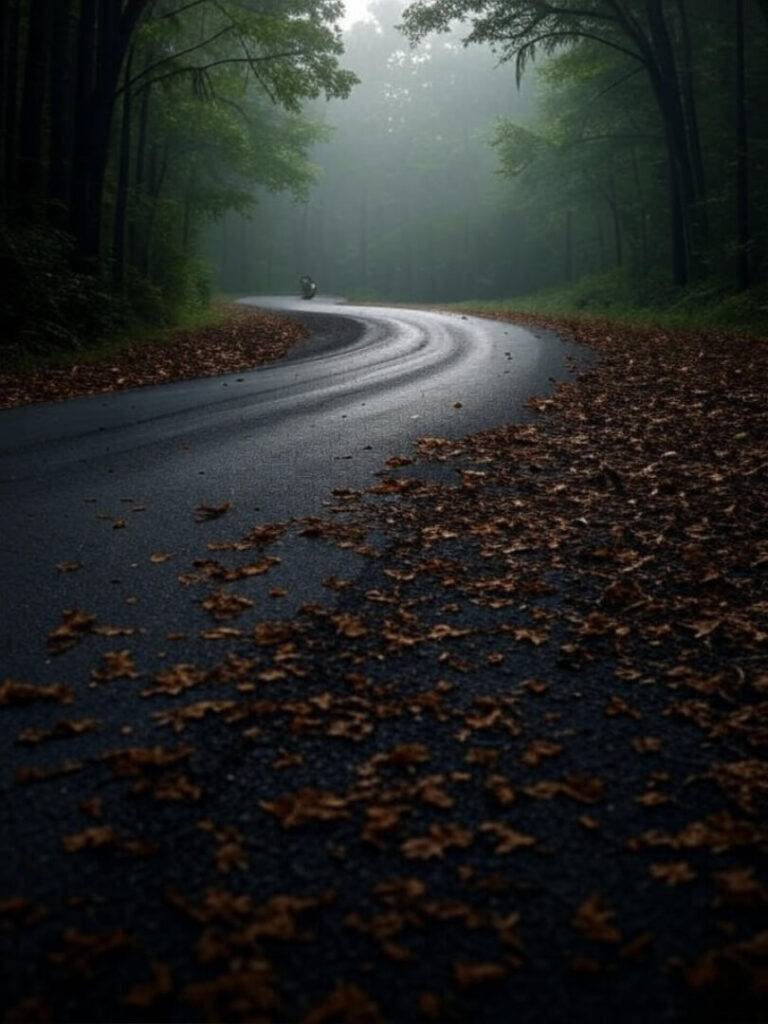 Tail of the Dragon: 2025 wipeout in foggy trees.