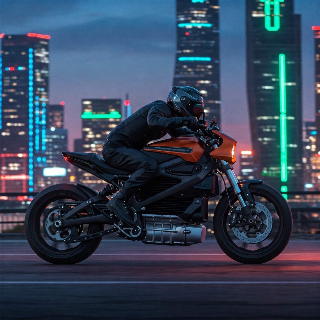 Electric Motorcycle City Ride