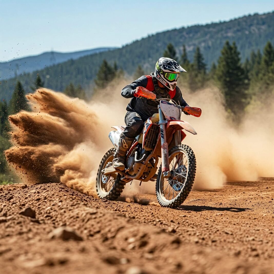 Dynamic dirt bike action