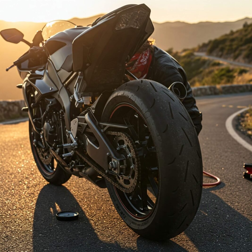 Motorcycle tire grip and maintenance