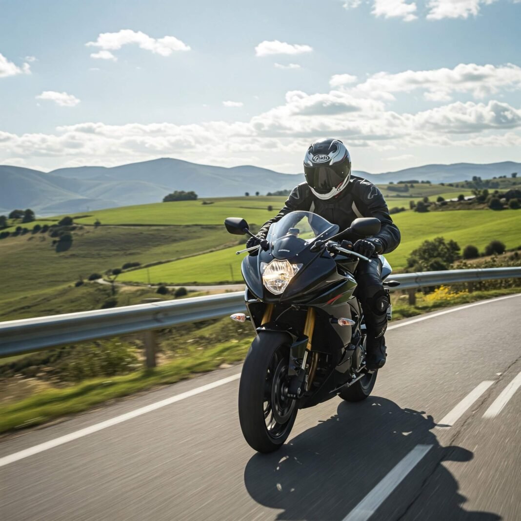 Motorcyclist on Scenic Road
