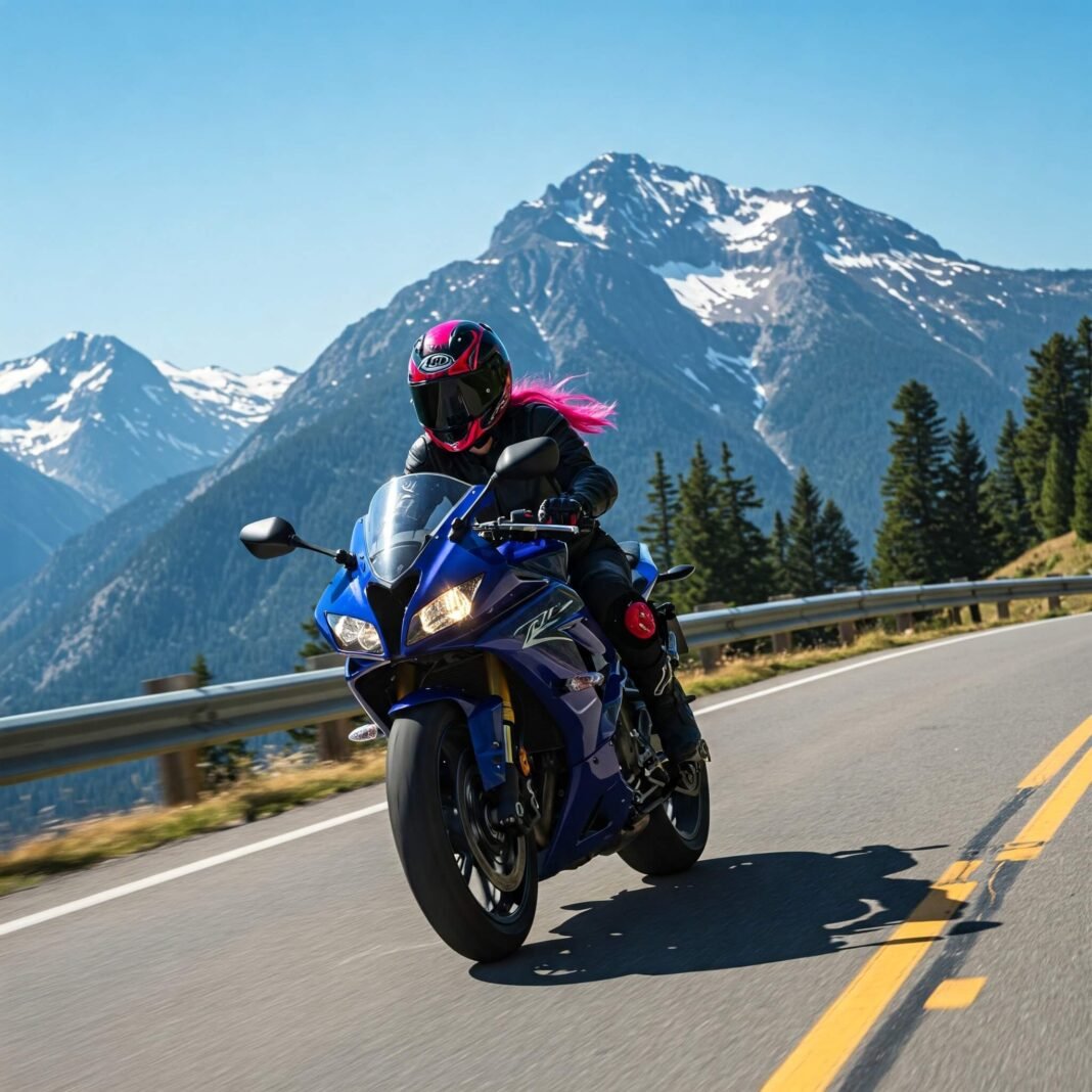 Beginner Rider Motorcycle Mountain Road