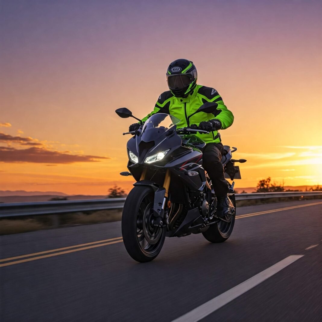 Sunset Motorcycle Ride: Scenic Open Road