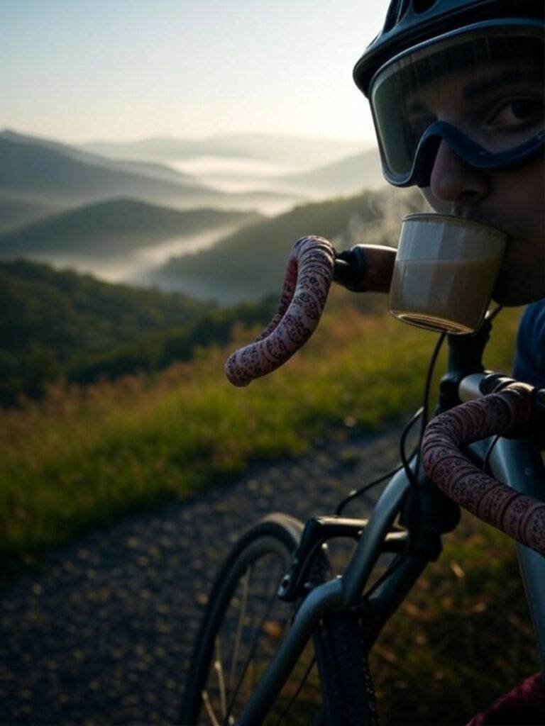 Foggy mountain curve, chai sip, henna tape.