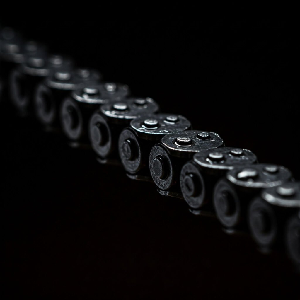 Glossy Motorcycle Chain Macro