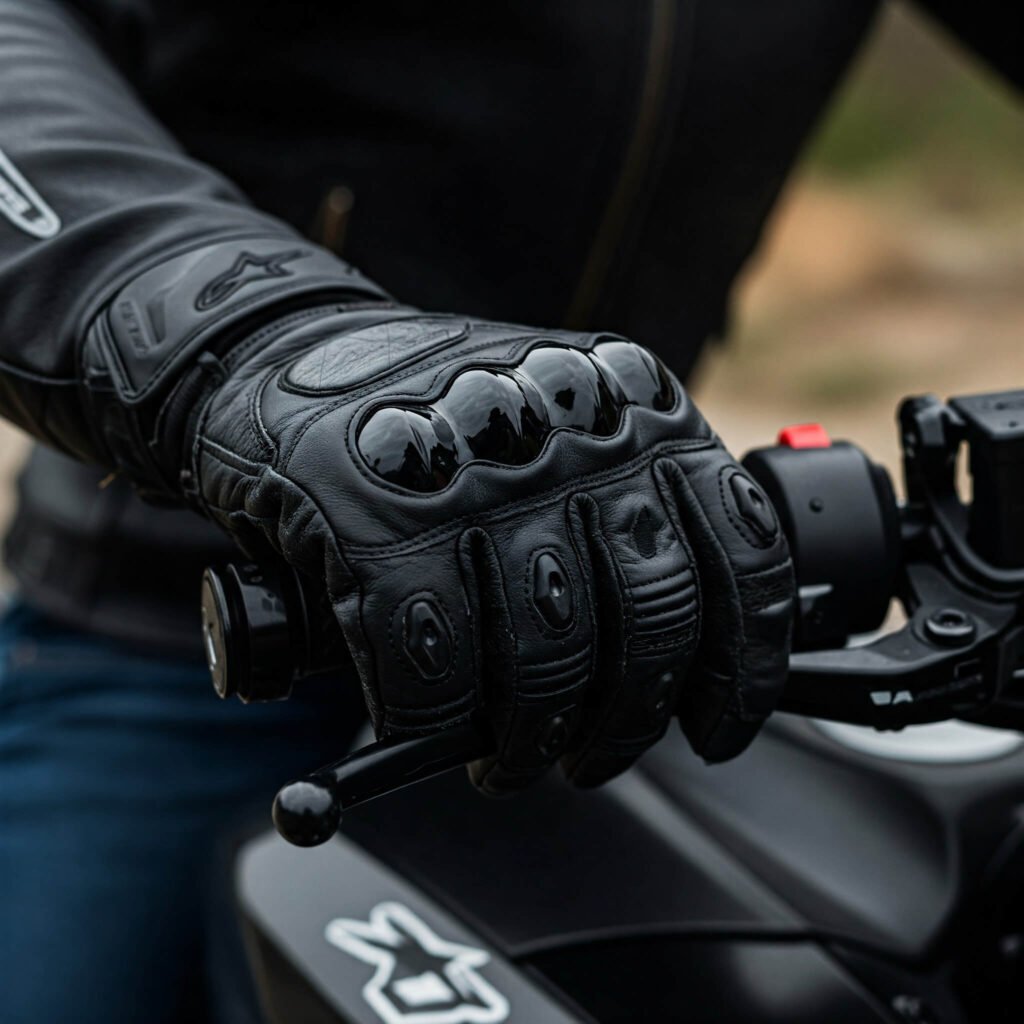 Motorcycle Gloves Macro Detail