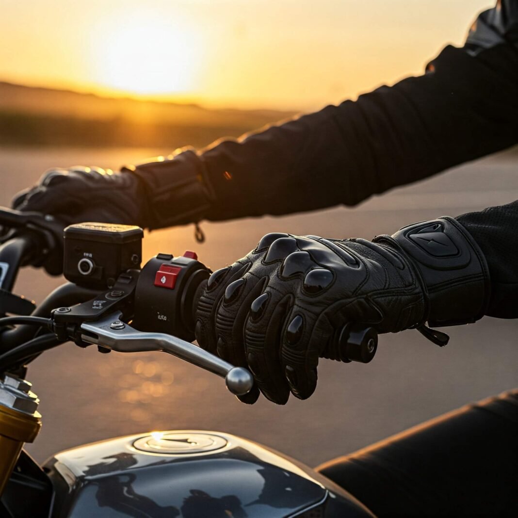 Motorcycle Gloves Sunset Ride