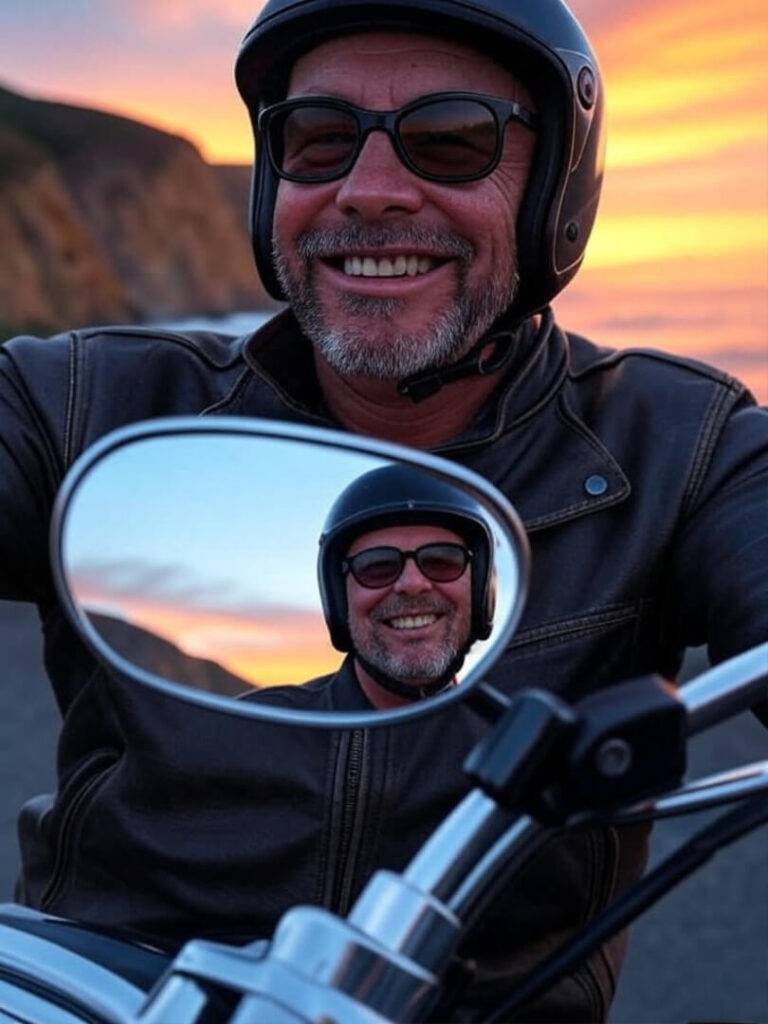 PCH: 2025 sunburned grin on ocean cliffs.