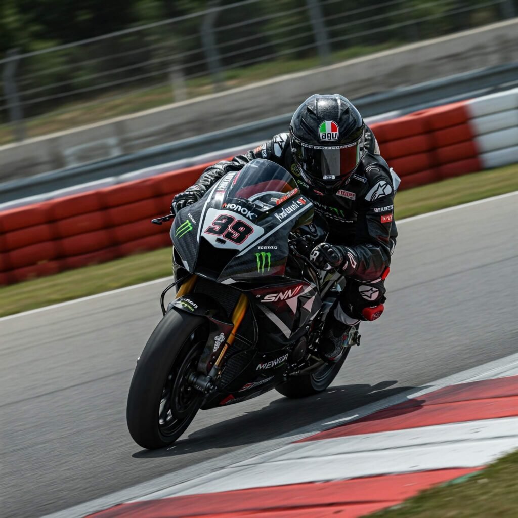 AGV Pista GP RR on racetrack turn