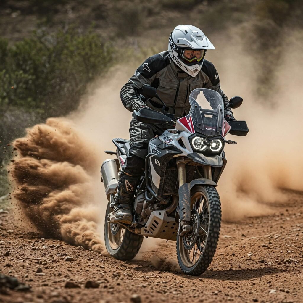Dusty Off-Road Adventure Rider