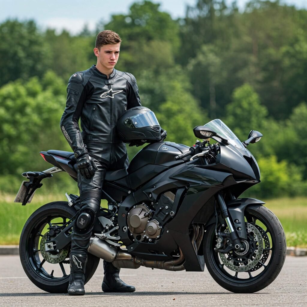 Motorcycle Rider with Gear