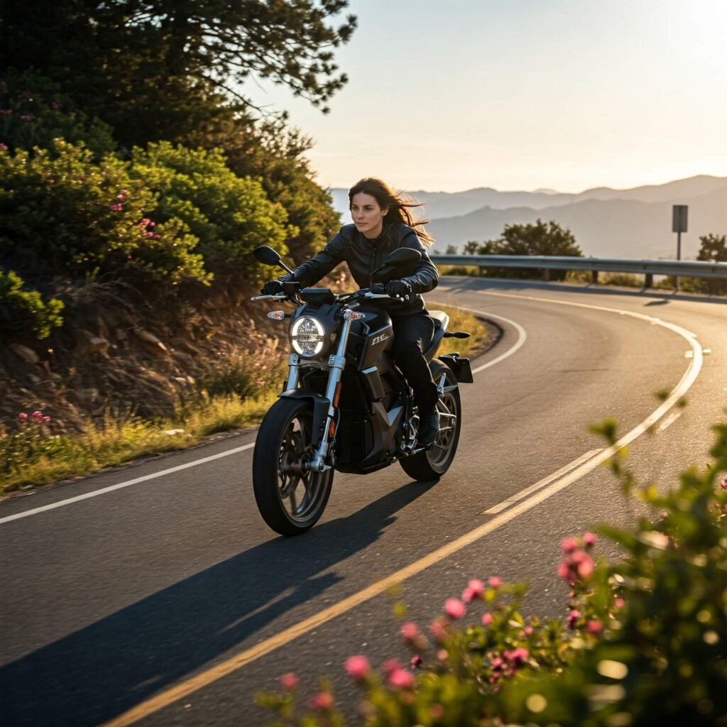 Electric Motorcycle Mountain Ride