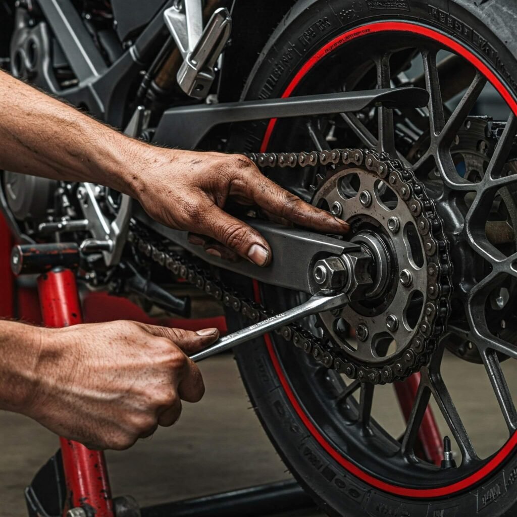 Adjusting Motorcycle Chain Slack