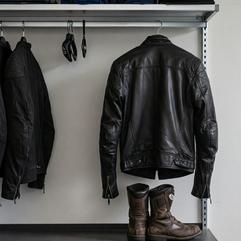 Motorcycle boots on footpeg