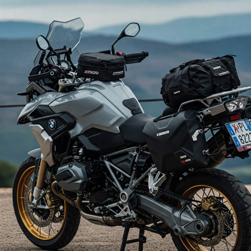 Loaded Motorcycle Touring Bike