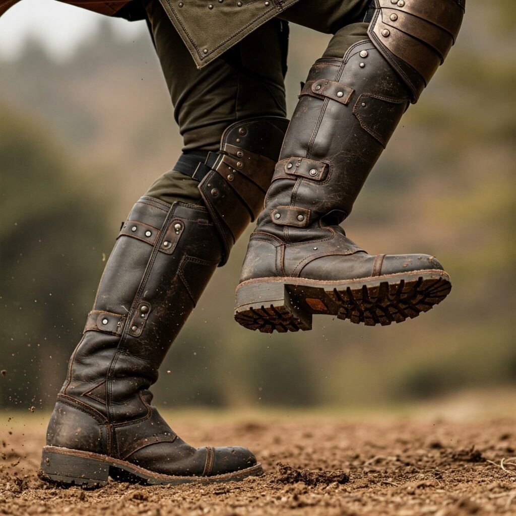 Rugged Motorcycle Boots Armored Pants