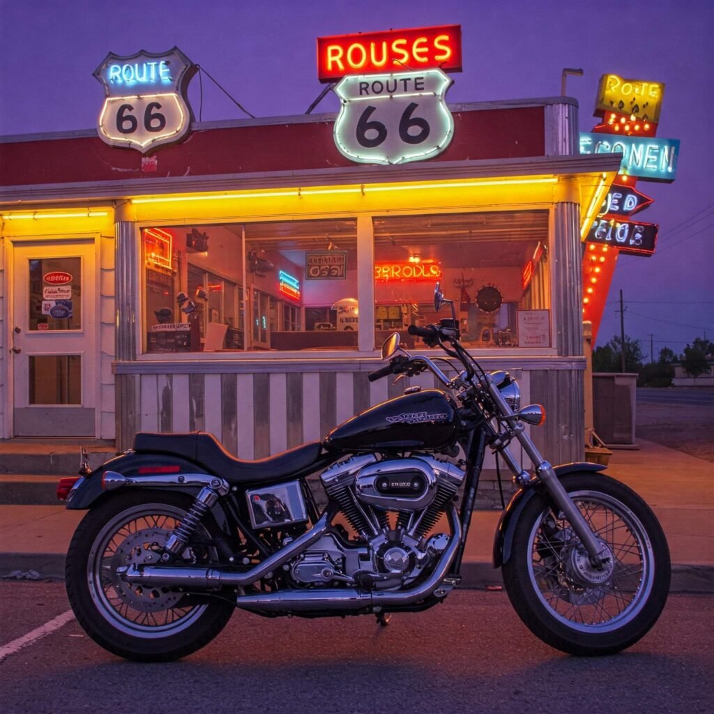Route 66 Diner Classic Motorcycle