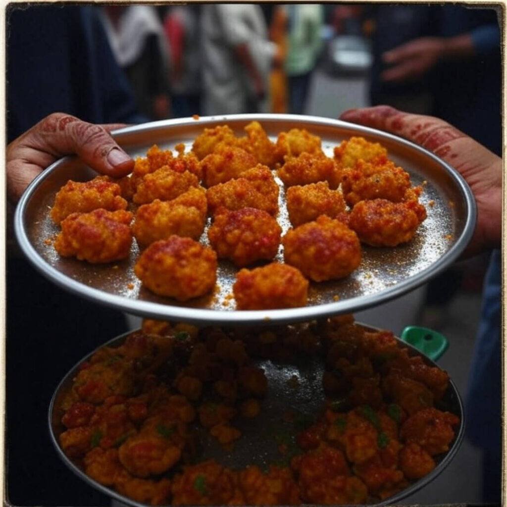 Grippy gloves, thali plate, Rajasthan food, humorous mishap.